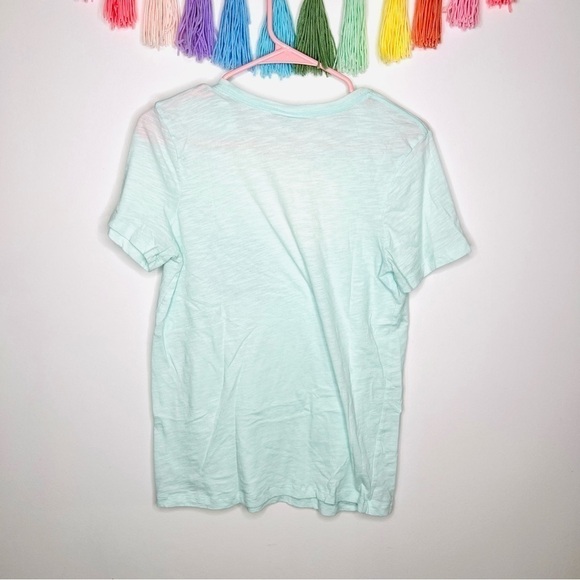 Pink Victoria’s Secret Pastel Mint Patterned Pocket Crewneck T-Shirt Size Small - Picture 6 of 12